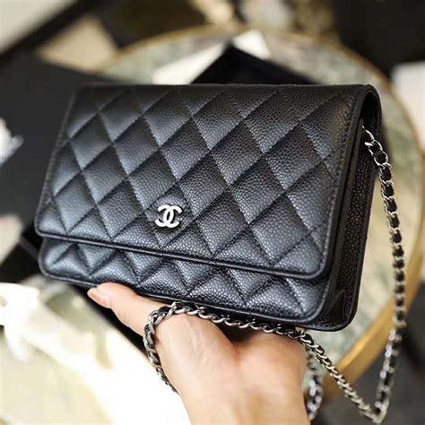 chanel classis wallet with chain 2018|Chanel wallet on chain lambskin.